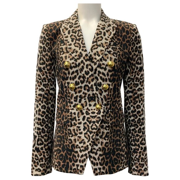 Veronica Beard Brown / Black Leopard Print Miller Jacket Size 2 - Picture 1 of 4